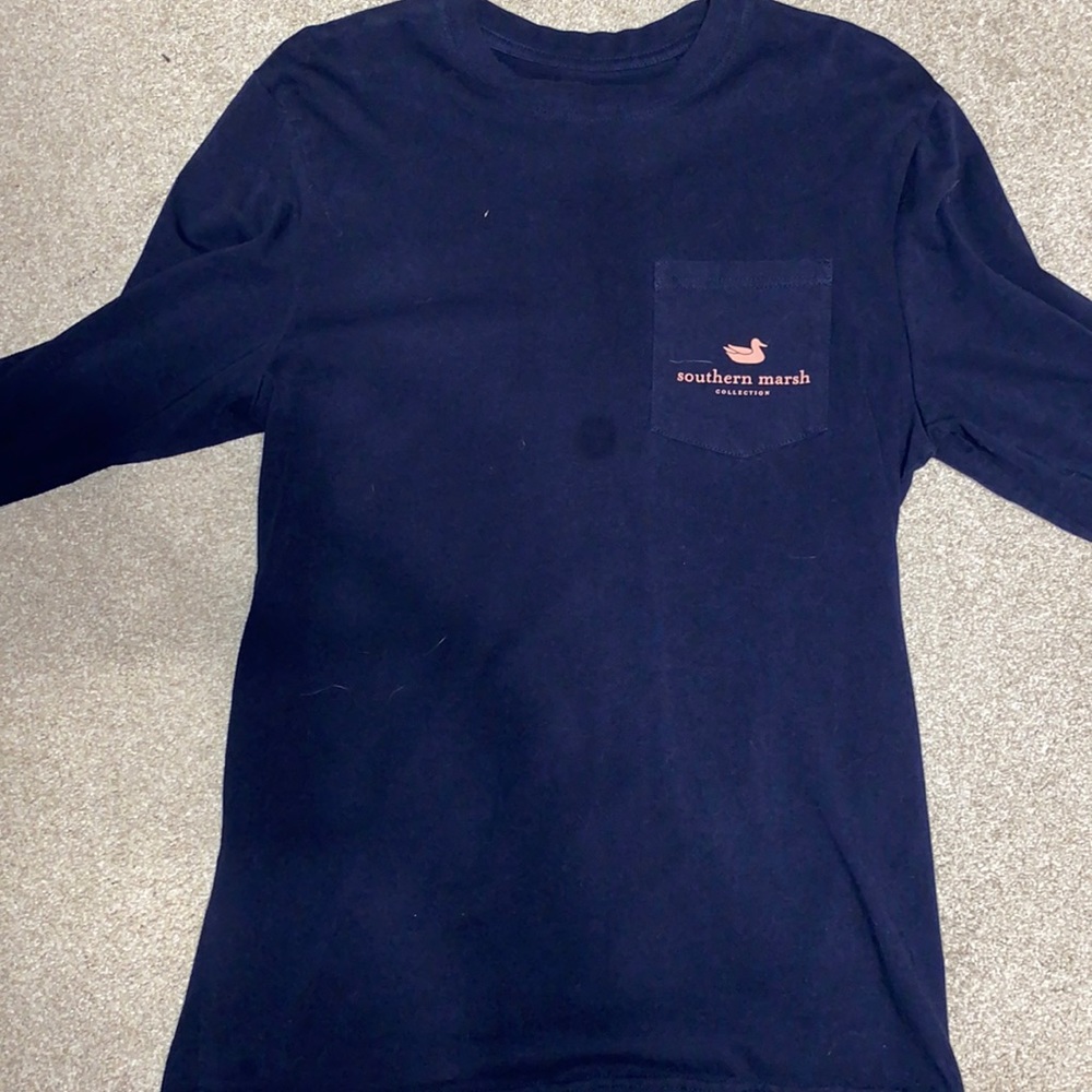 Small Long Sleeve Navy Blue Southern Marsh Tee